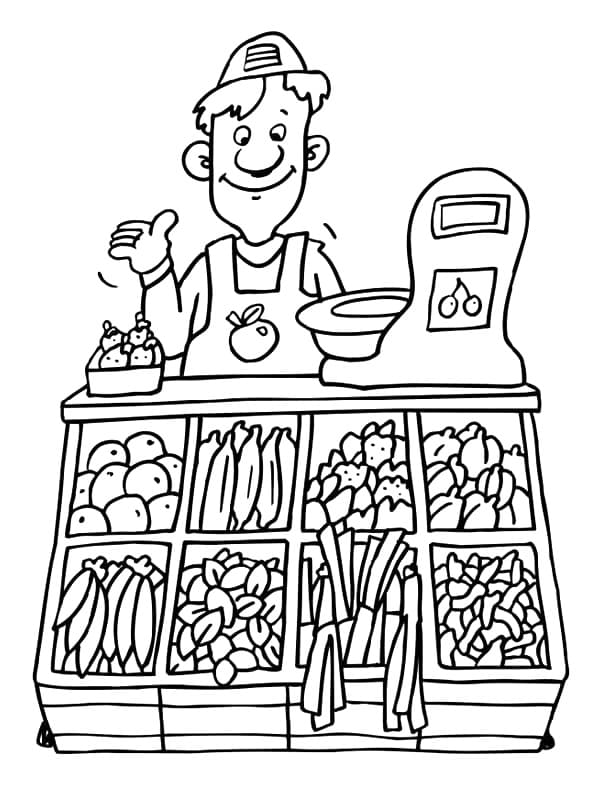 Épicerie Gratuite coloring page