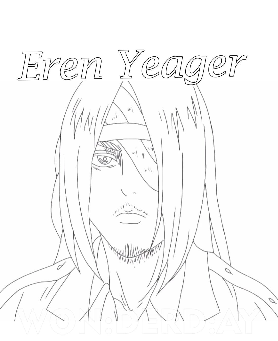 Coloriage Eren Yeager Adulte