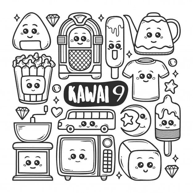 Esthétique – Choses Kawaii coloring page