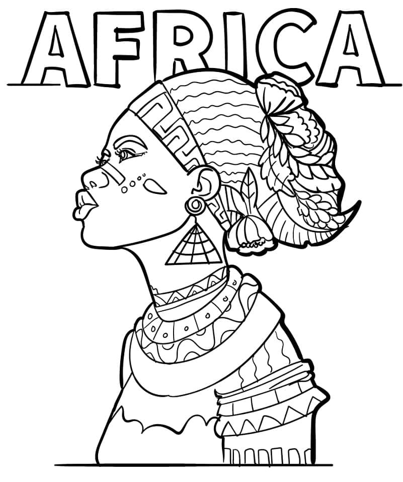 Femme Africaine coloring page