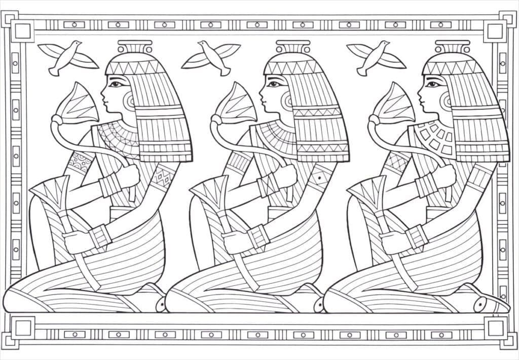 Coloriage Femmes de l'Égypte Ancienne