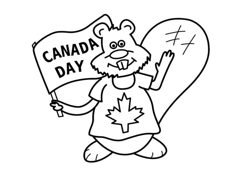Fête du Canada avec Castor coloring page