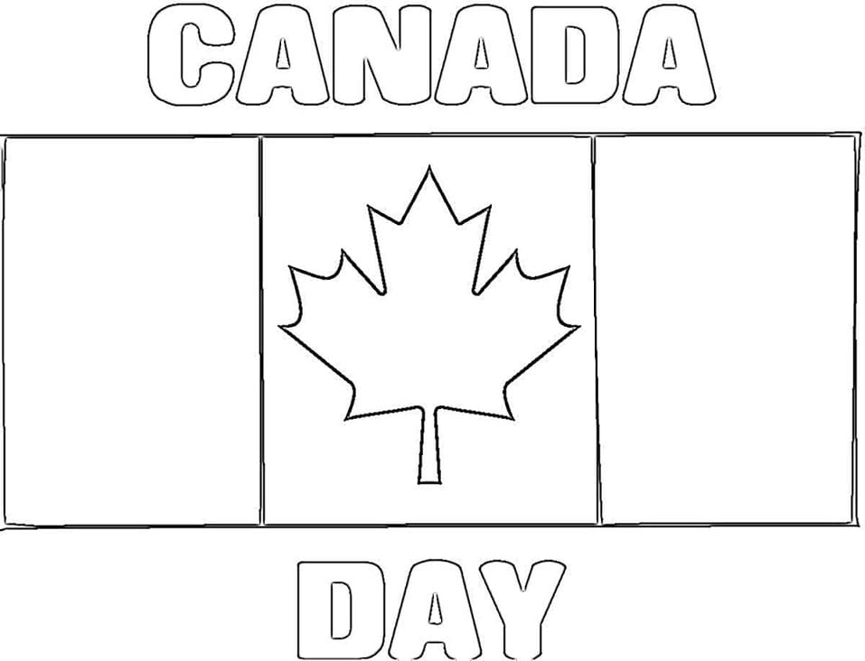 Fête du Canada avec Drapeau coloring page