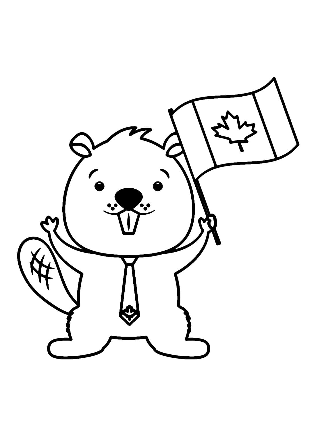 Fête du Canada avec Le Castor coloring page