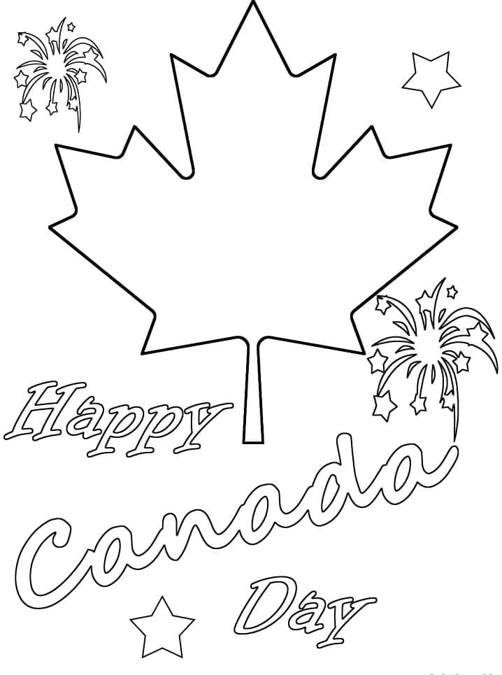 Fête du Canada et Feuille d’érable coloring page