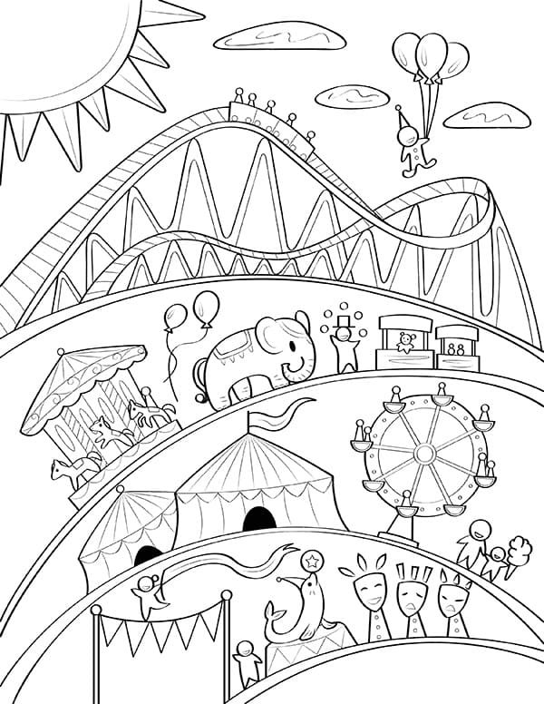 Fête Foraine Pour les Enfants coloring page