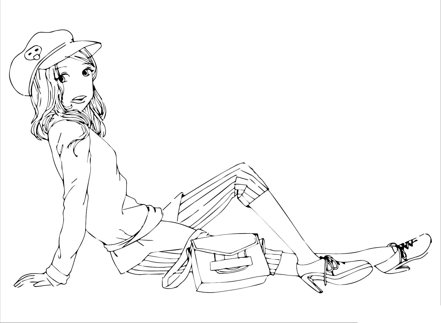 Fille Ado 5 coloring page