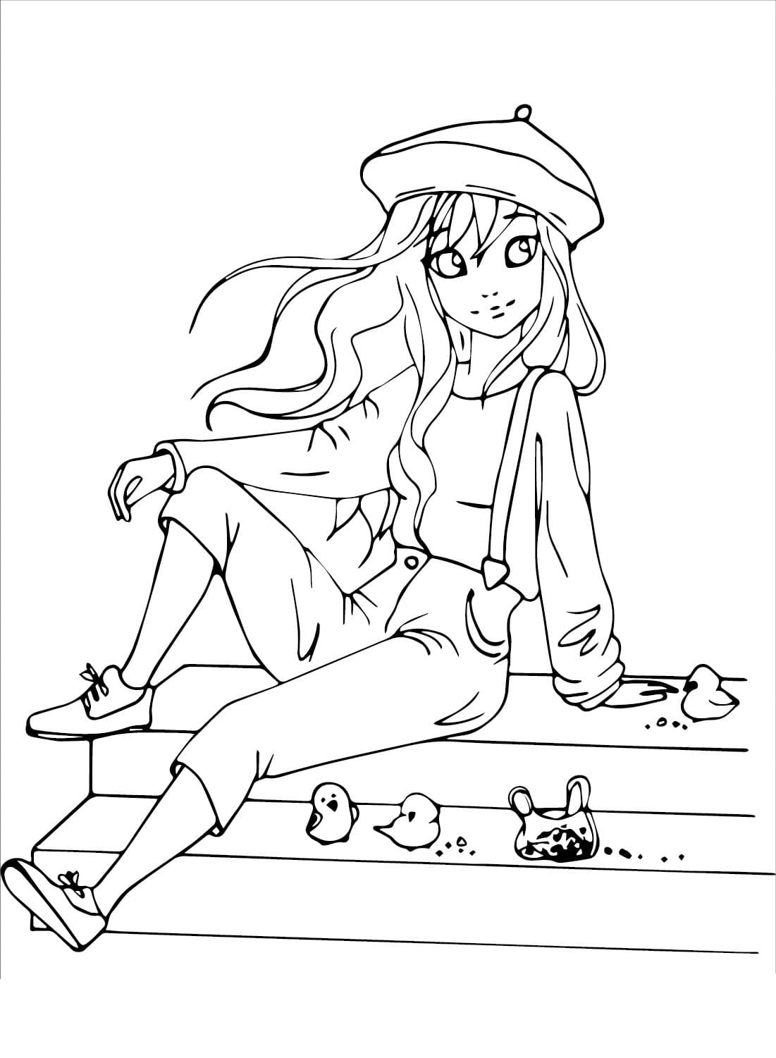 Fille Ado Imprimable coloring page
