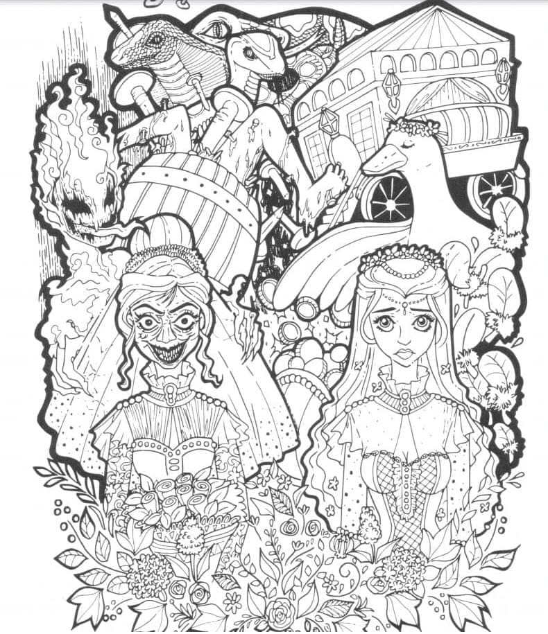 Filles Effrayantes coloring page