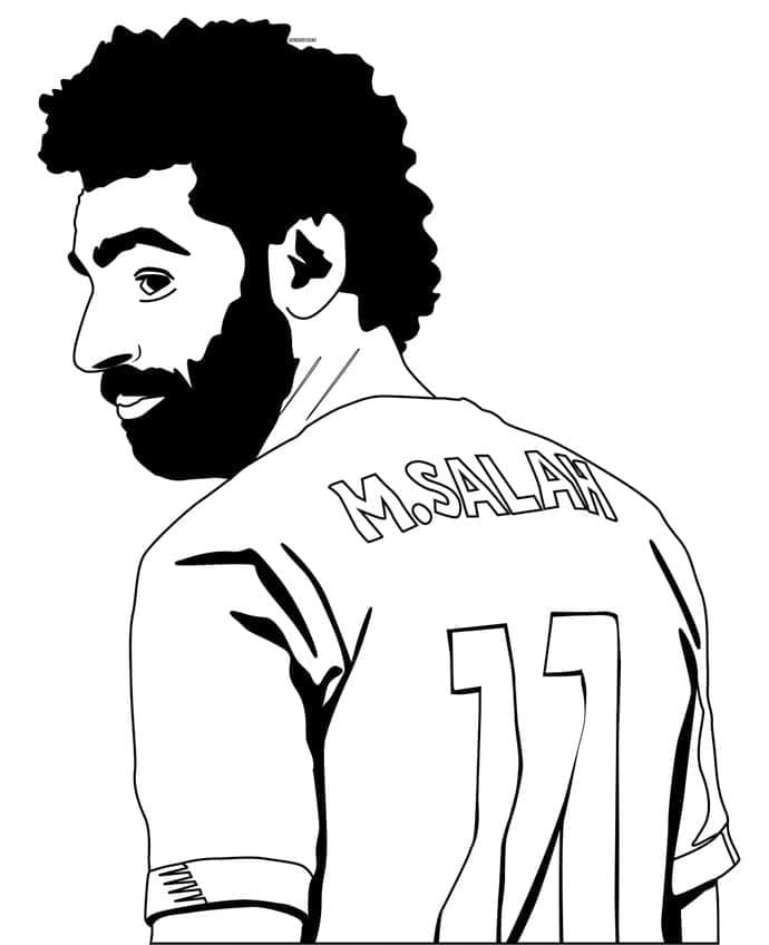 Coloriage Footballeur Égyptien Mohamed Salah