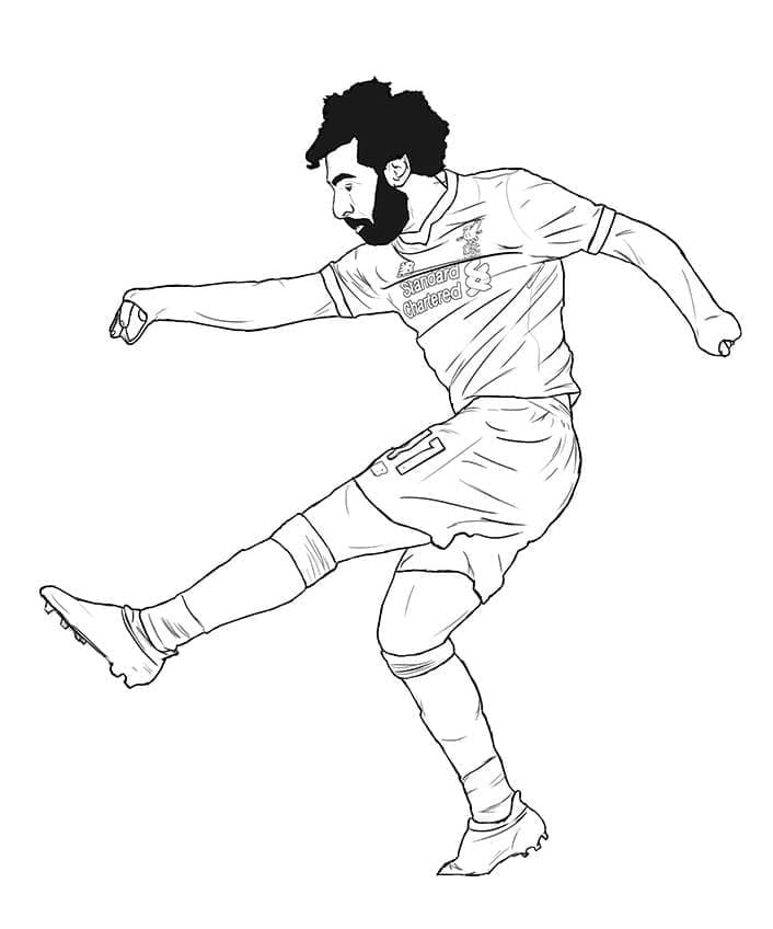 Footballeur Mohamed Salah coloring page