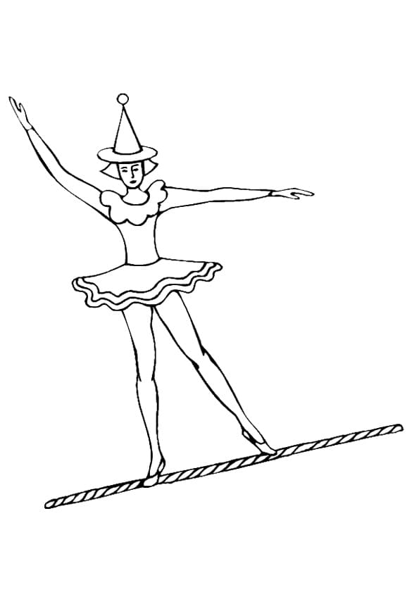 Funambule au Cirque coloring page