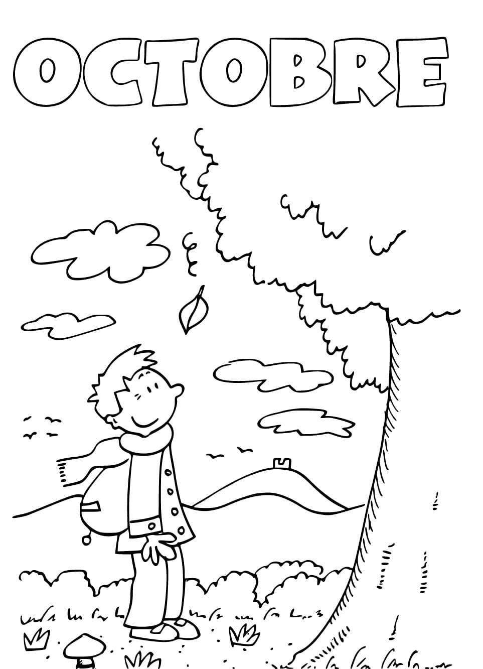 Coloriage Garçon d'Octobre