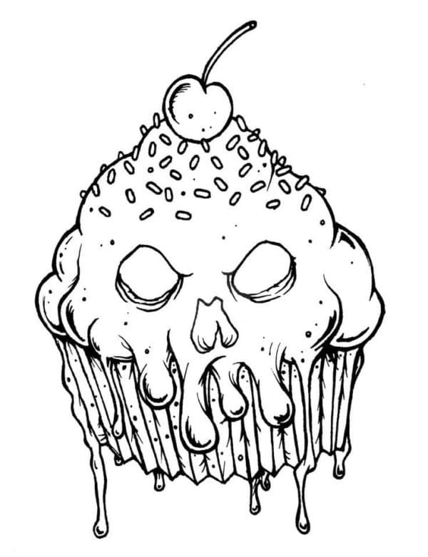 Gâteau Effrayant coloring page