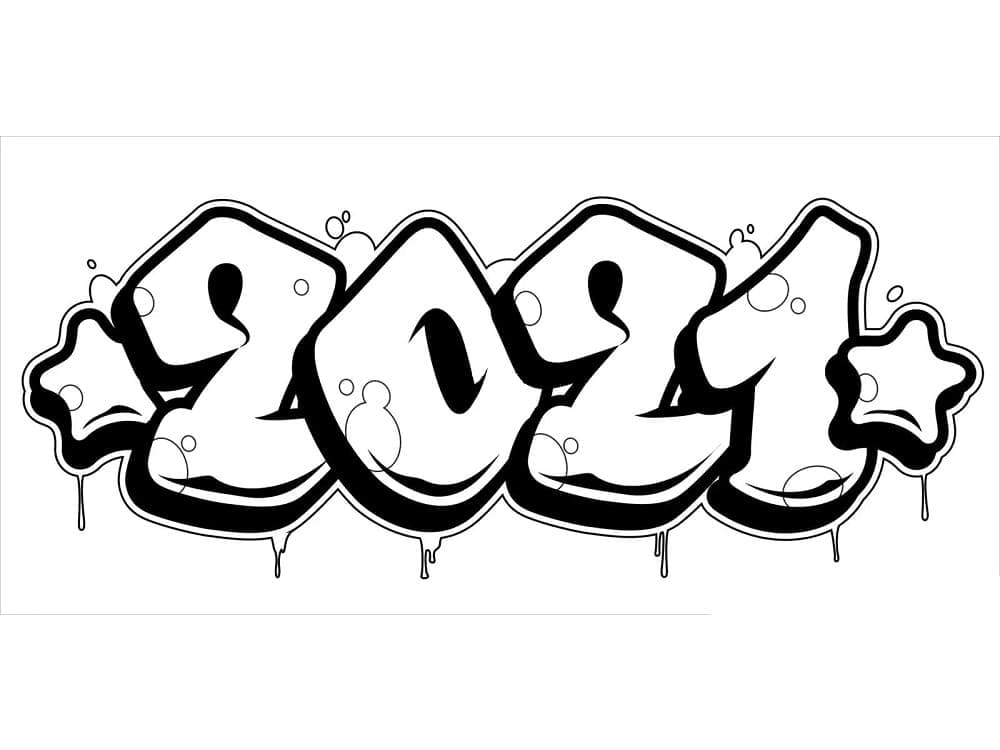 Graffiti 2021 coloring page