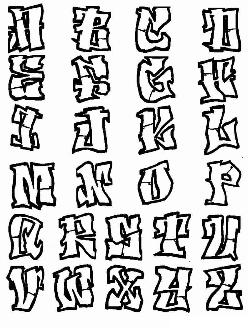 Graffiti Alphabet coloring page