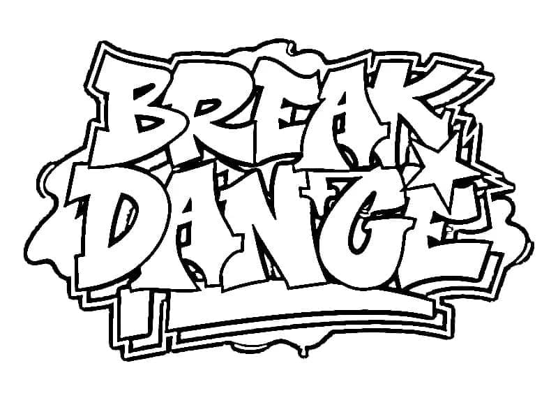 Graffiti Breakdance coloring page