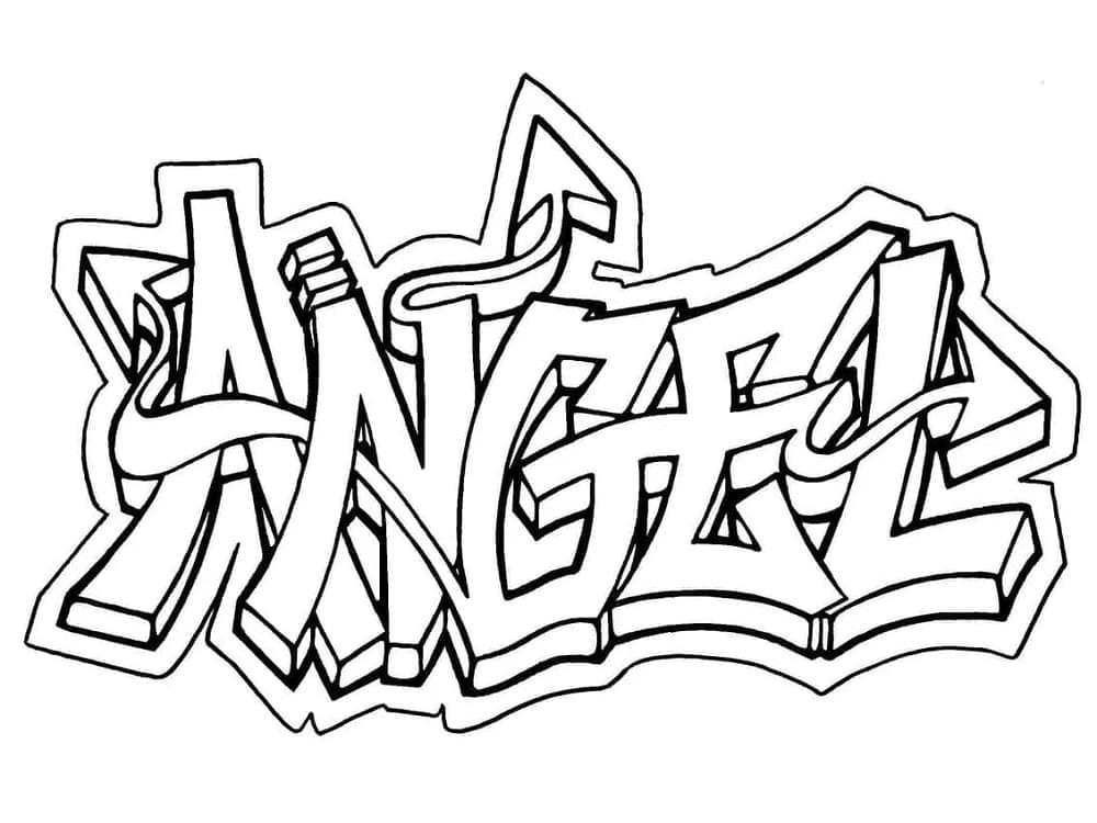 Coloriage Graffiti d'Ange