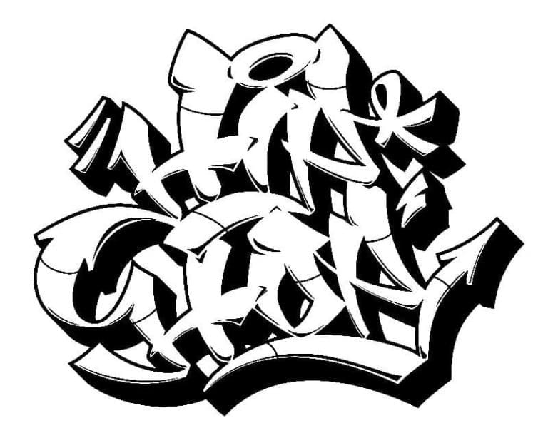 Graffiti Hip Hop coloring page