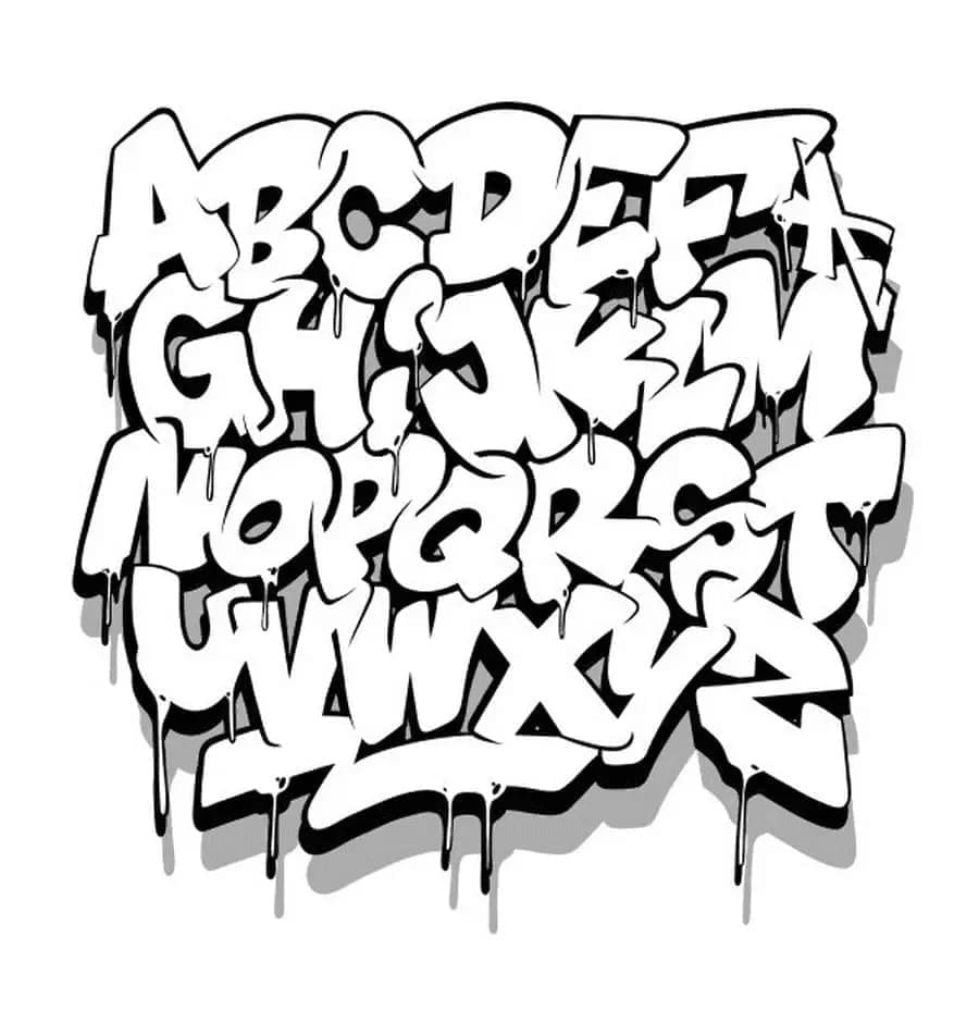 Coloriage Graffiti Lettre Alphabet