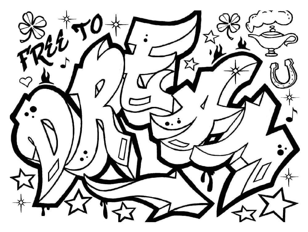 Graffiti Rêve coloring page