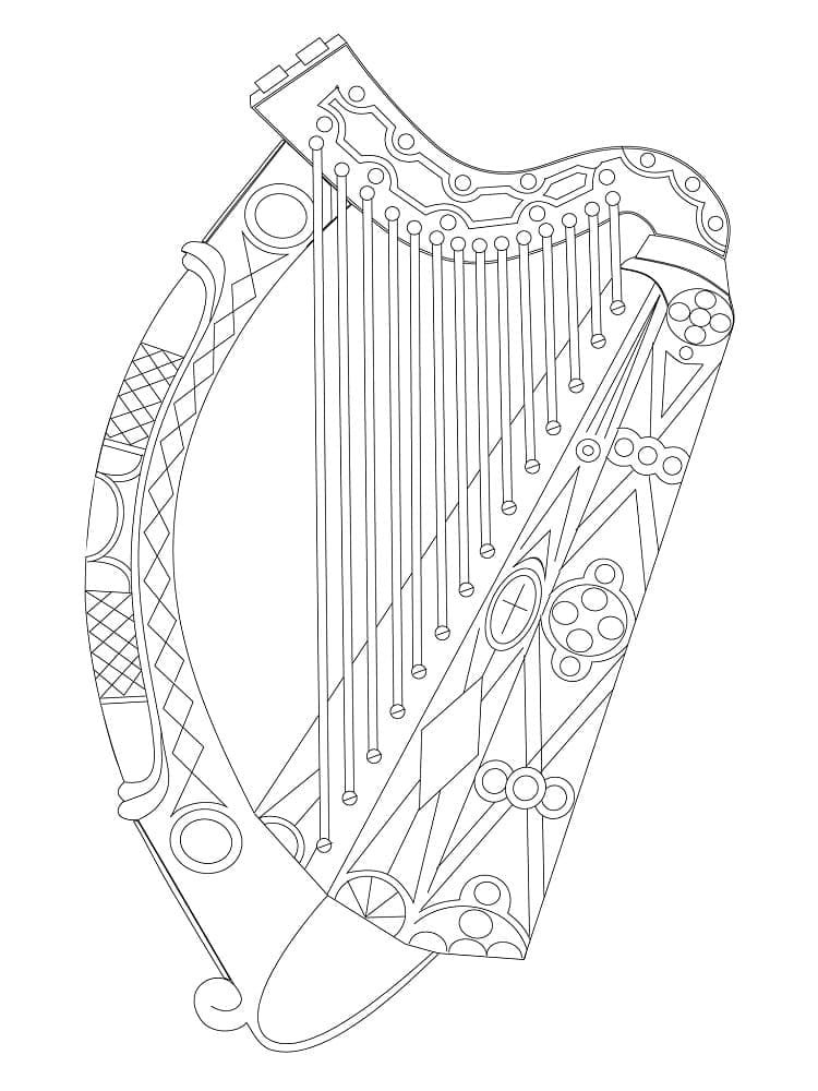 Harpe Celtique coloring page