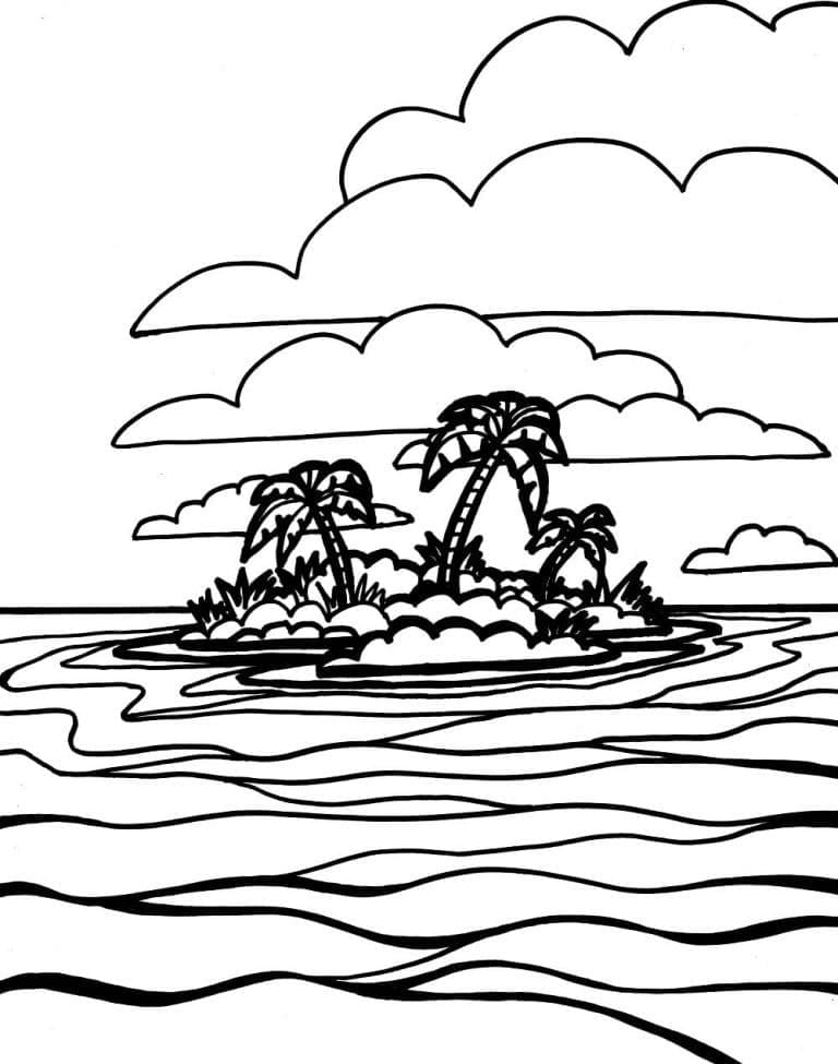 Île Sur la Mer coloring page