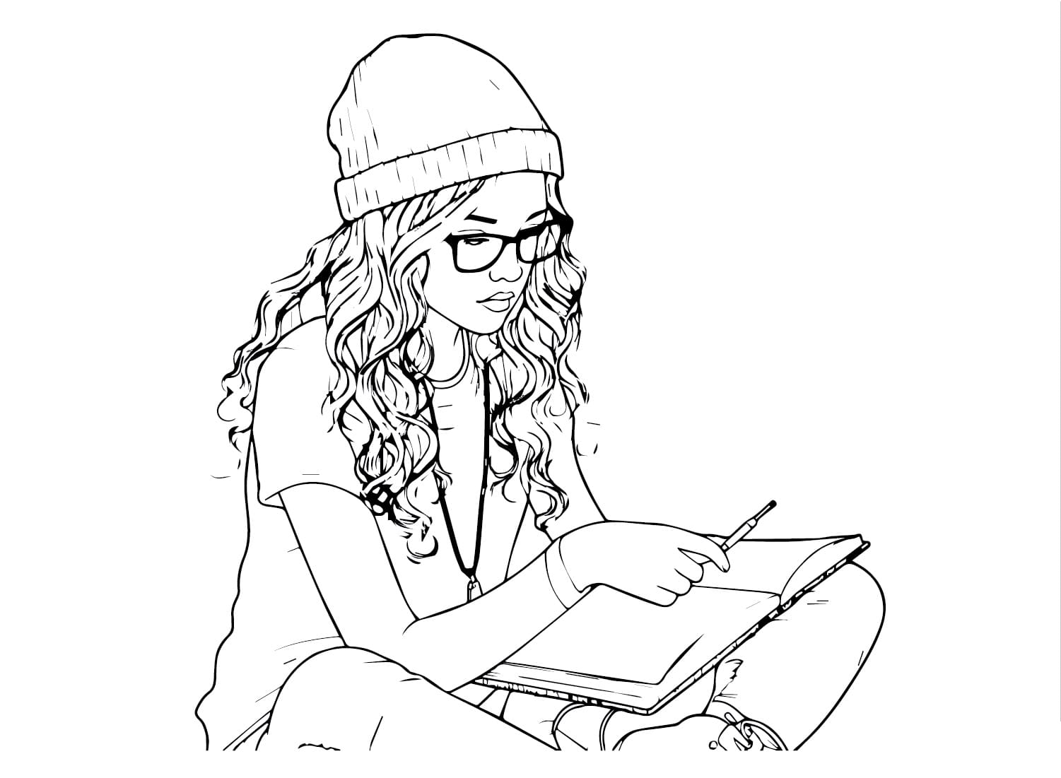 Coloriage Fille Ado Imprimer Sur ColoriageEnfant Com
