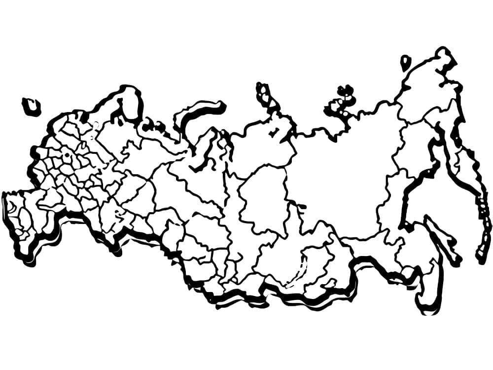 Coloriage Image de la Carte de la Russie