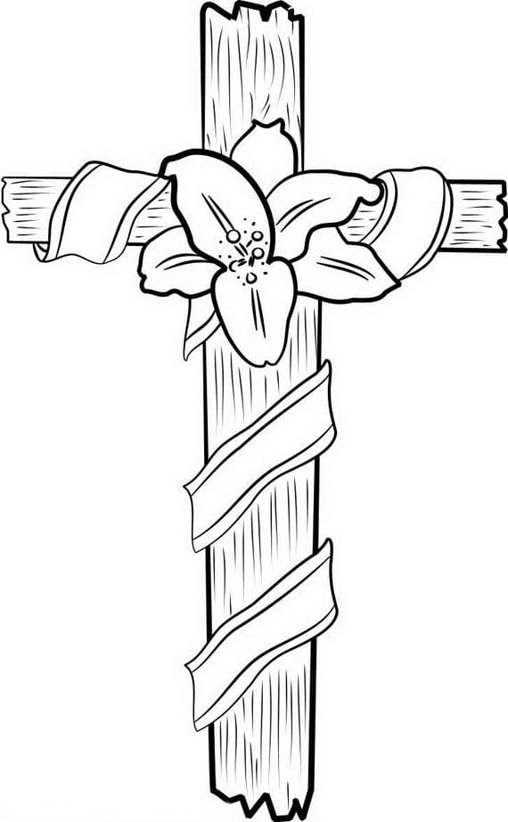 Coloriage Image de la Croix du Vendredi Saint