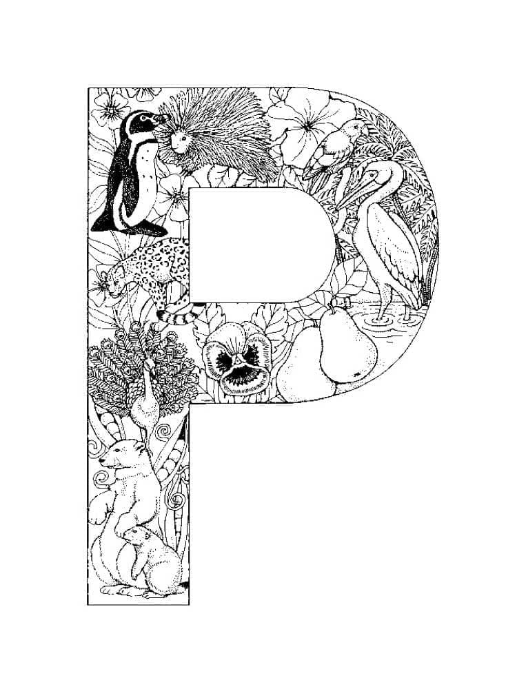 Coloriage Image de la Lettre P