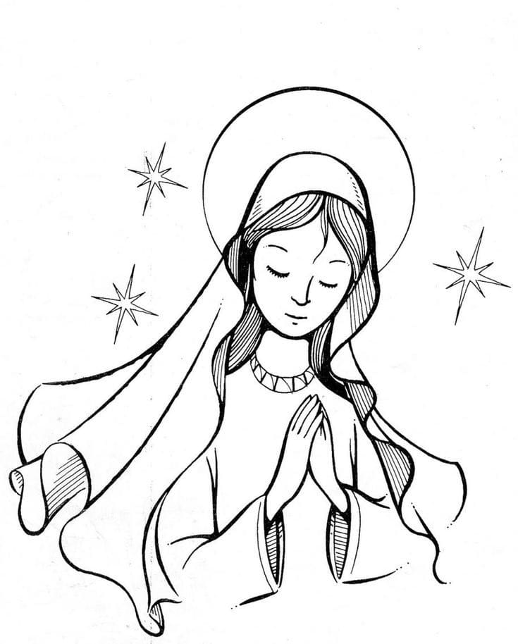 Image de Notre-Dame de Lourdes coloring page