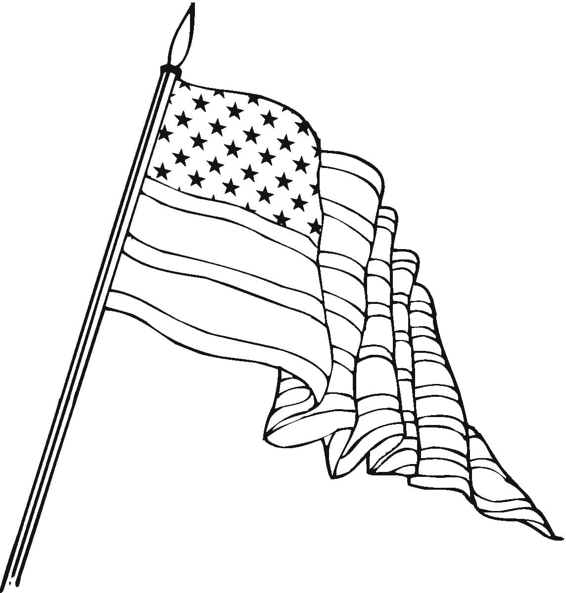 Coloriage Image du Drapeau des États-Unis