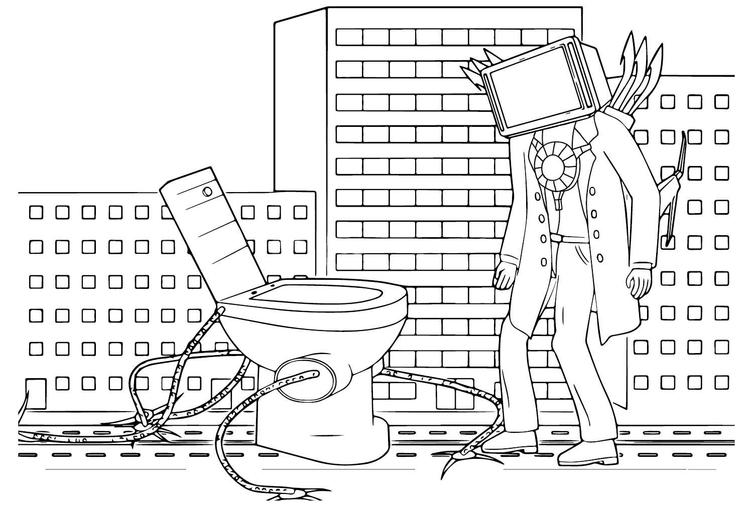 Imprimable Skibidi Toilet coloring page