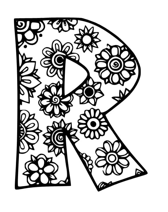 Incroyable Lettre R coloring page