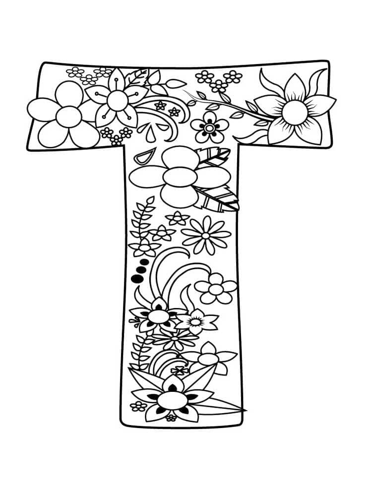 Incroyable Lettre T coloring page