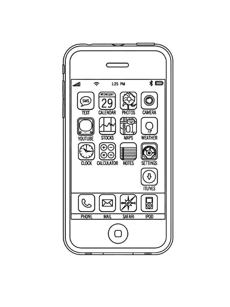 iPhone coloring page