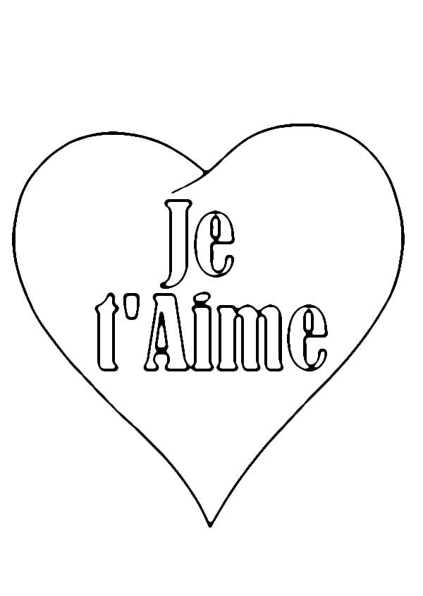 Je t’aime 3 coloring page