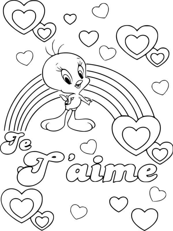 Je t’aime 4 coloring page