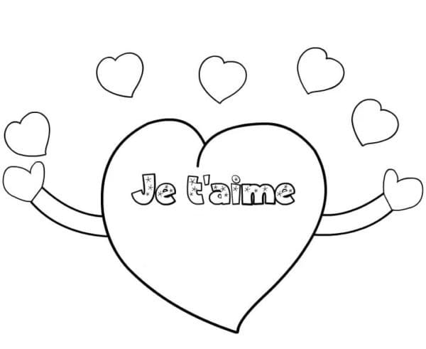 Je t’aime 5 coloring page