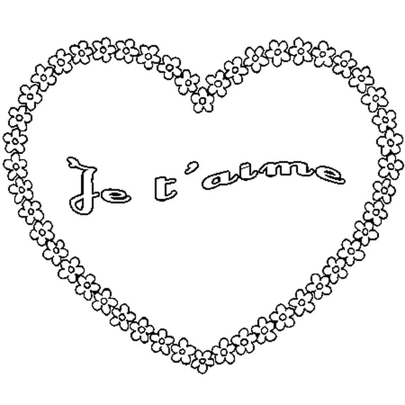 Je t’aime 7 coloring page