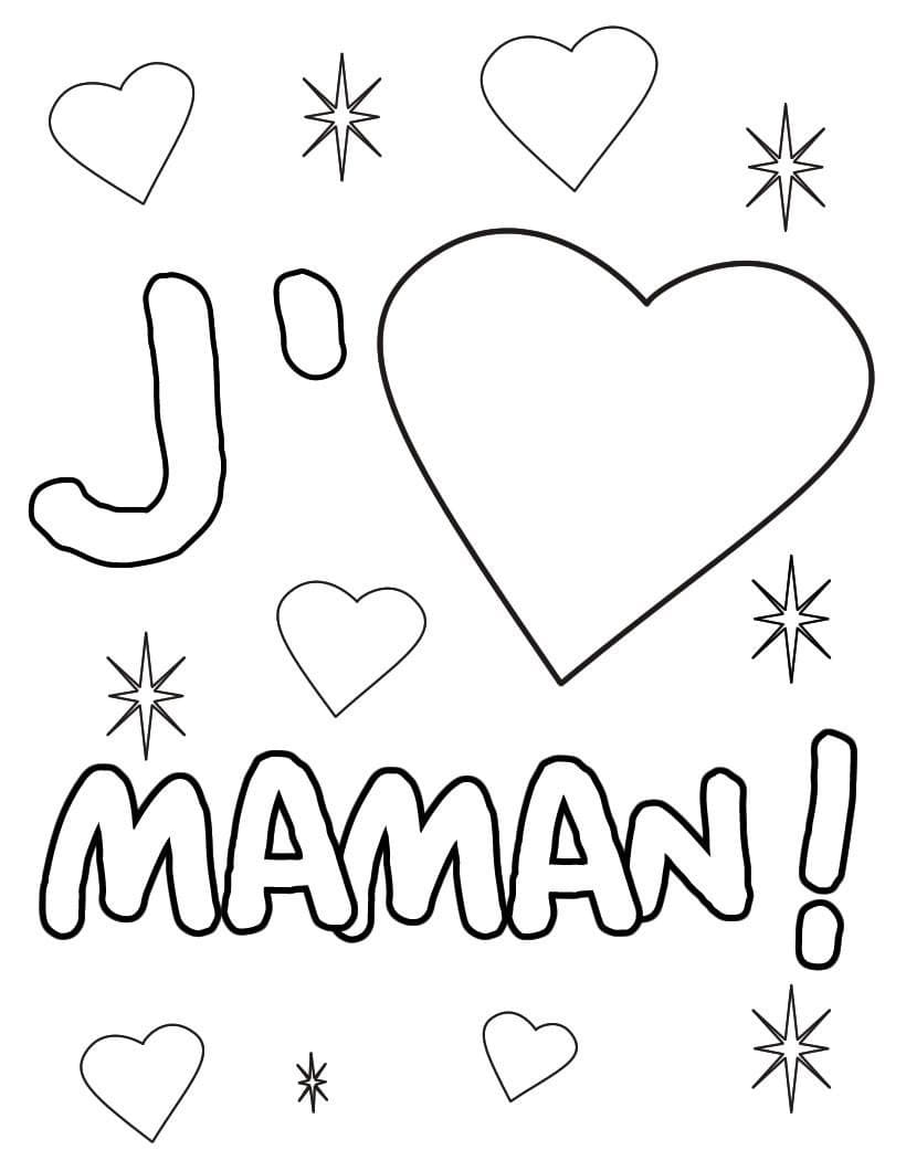Je t’aime Maman 1 coloring page