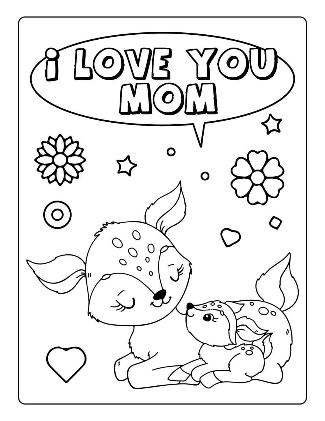 Je t’aime Maman 3 coloring page