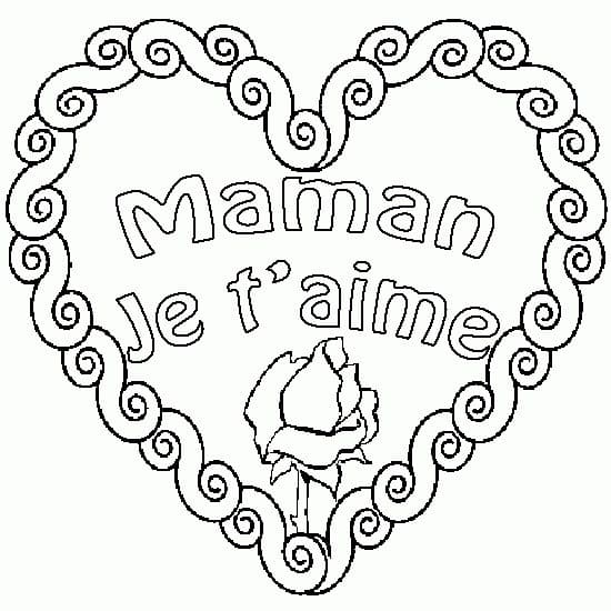 Je t’aime Maman 8 coloring page