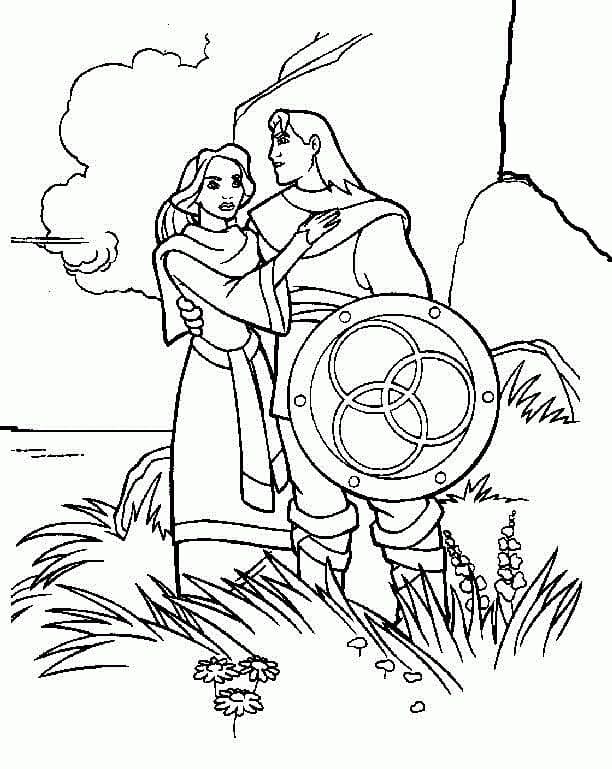 Kayley et Sir Lionel coloring page