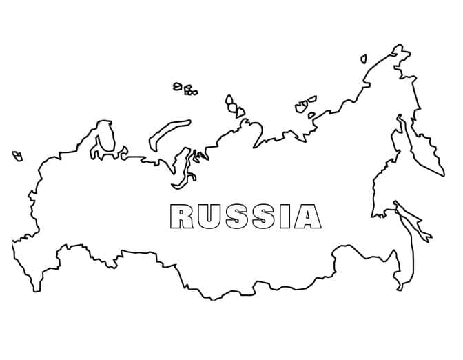 Coloriage La Carte de la Russie