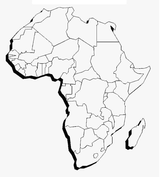 Coloriage La Carte de l'Afrique