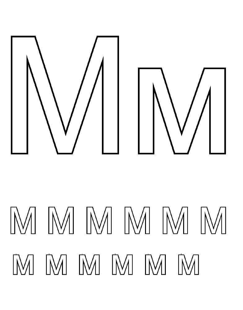 La Lettre M coloring page