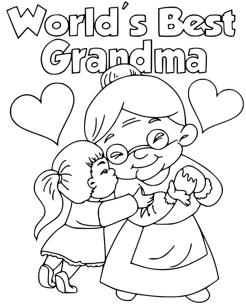 Coloriage La Meilleure Grand-mère du Monde