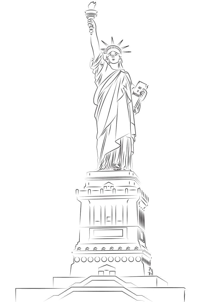 La Statue de la Liberté à New York coloring page